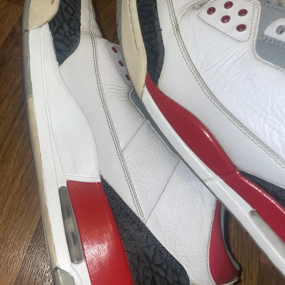 NIKE AIR JORDAN III RETRO 3 FIRE RED WHITE BLACK 2013 RARE‎ 136064-120 (SIZE 14)